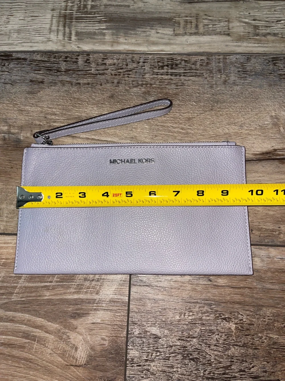 Michael Kors Women's Lilac Clutch Bag Bedford Purple Leather Lavender